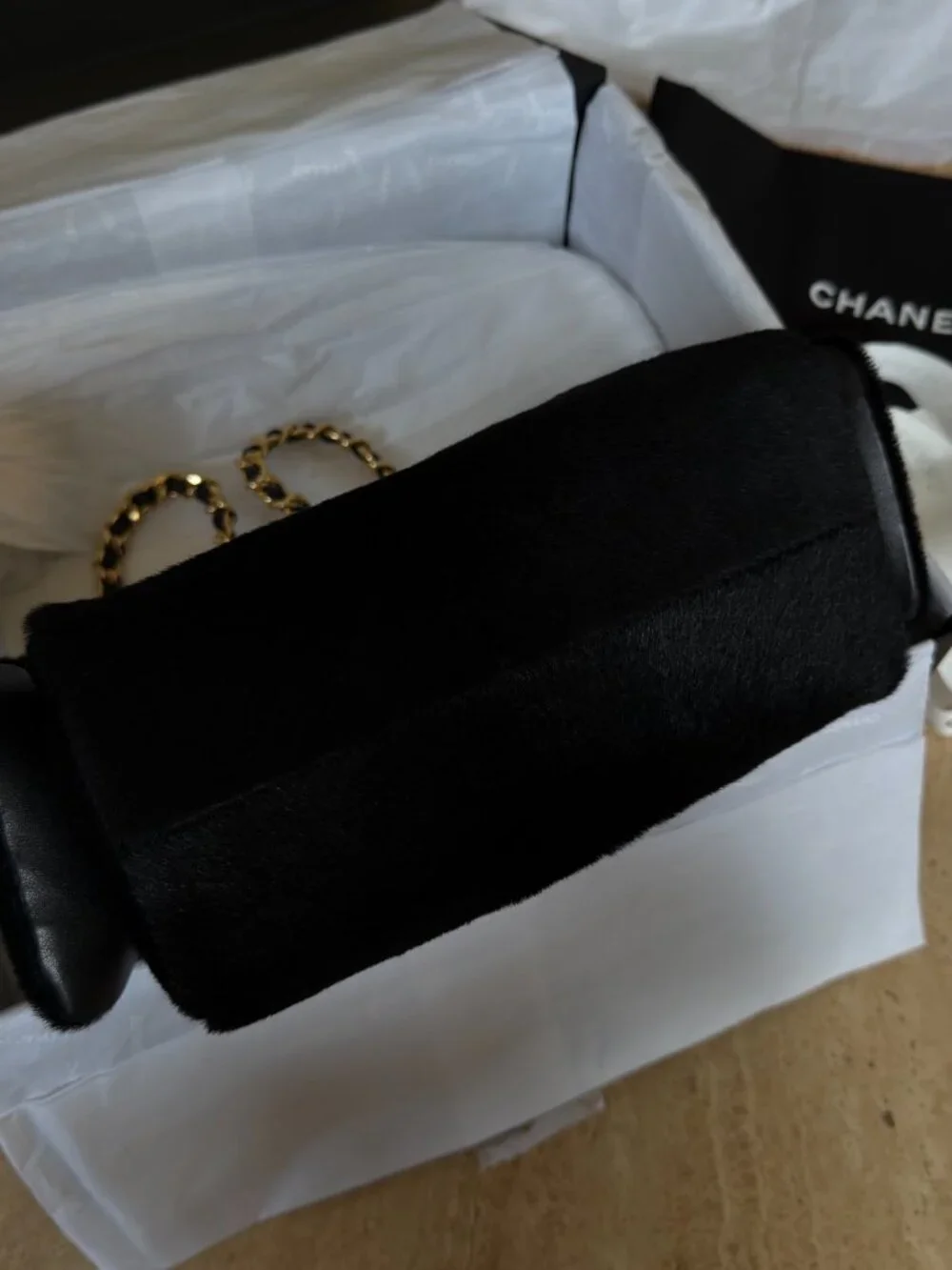 RARE CHANEL 25 mini handbag (26A), black pony hair, GHW, BRAND NEW, Full Set